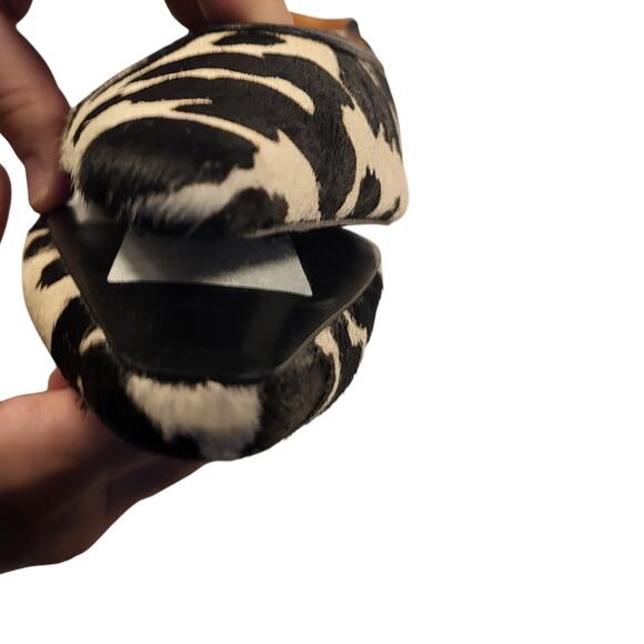 NEW Steve Madden Haleigh slingback pump in black/white calf hair size 10 - Picture 5 of 8